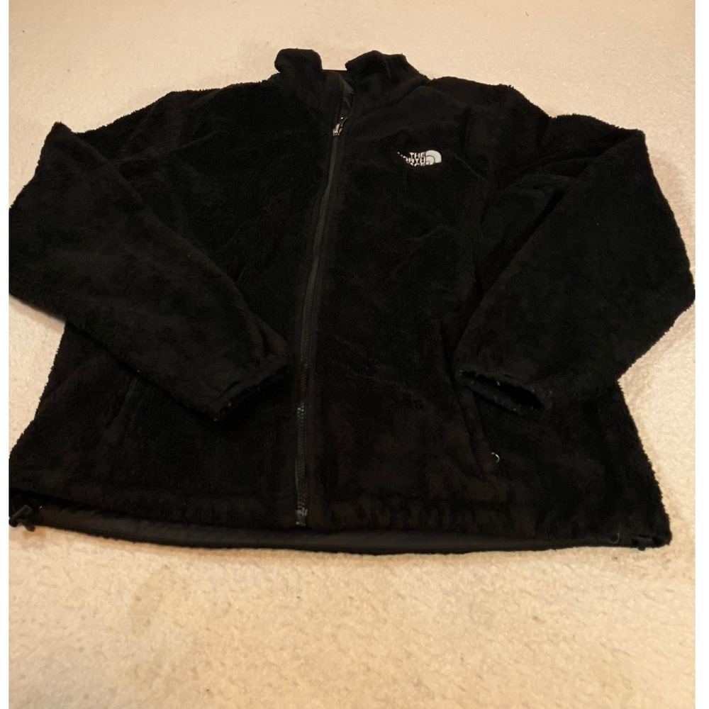 The North Face Osito Fleece Jacket Womens Medium Black Full Zip Soft Plush Coat